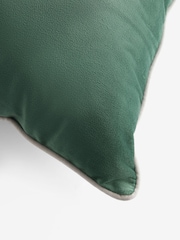 Sage Green 50 x 50cm Matte Velvet Contrast Pipe Cushion - Image 5 of 5