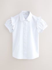 Clarks White Frill Short Sleeve School Shirts 2 Pack - Image 2 of 6