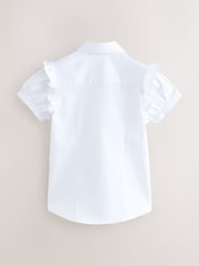 Clarks White Frill Short Sleeve School Shirts 2 Pack - Image 3 of 6