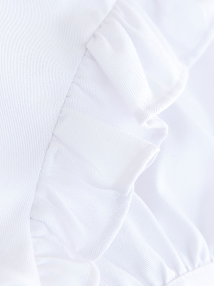 Clarks White Frill Short Sleeve School Shirts 2 Pack - Image 6 of 6