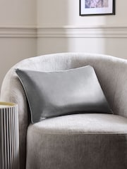 Grey 40 x 59cm Matte Velvet Contrast Pipe Cushion - Image 1 of 5