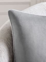 Grey 40 x 59cm Matte Velvet Contrast Pipe Cushion - Image 2 of 5