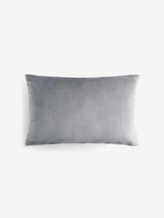 Grey 40 x 59cm Matte Velvet Contrast Pipe Cushion - Image 3 of 5