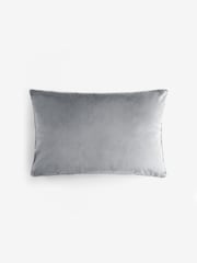 Grey 40 x 59cm Matte Velvet Contrast Pipe Cushion - Image 4 of 5