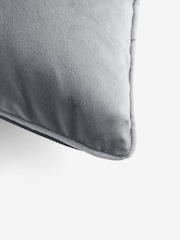 Grey 40 x 59cm Matte Velvet Contrast Pipe Cushion - Image 5 of 5