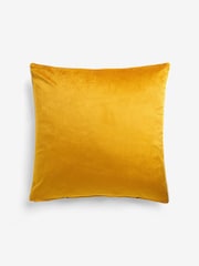 Ochre Yellow 59 x 59cm Matte Velvet Contrast Pipe Cushion - Image 3 of 5