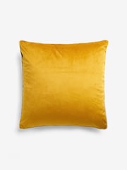 Ochre Yellow 50 x 50cm Matte Velvet Contrast Pipe Cushion - Image 3 of 5