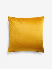 Ochre Yellow 50 x 50cm Matte Velvet Contrast Pipe Cushion - Image 4 of 5
