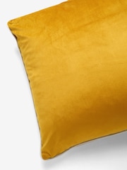 Ochre Yellow 50 x 50cm Matte Velvet Contrast Pipe Cushion - Image 5 of 5