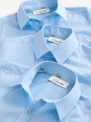 Blau - Clarks Boys Short Sleeve School Shirts 3 Pack - Bild 7 von 8