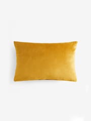 Ochre Yellow 40 x 59cm Matte Velvet Contrast Pipe Cushion - Image 4 of 5