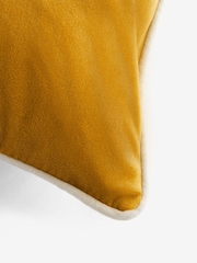 Ochre Yellow 40 x 59cm Matte Velvet Contrast Pipe Cushion - Image 5 of 5