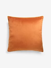 Orange 59 x 59cm Matte Velvet Contrast Pipe Cushion - Image 3 of 5