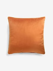 Orange 59 x 59cm Matte Velvet Contrast Pipe Cushion - Image 4 of 5
