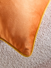 Orange 40 x 59cm Matte Velvet Contrast Pipe Cushion - Image 2 of 5