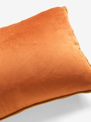 Orange 40 x 59cm Matte Velvet Contrast Pipe Cushion - Image 5 of 5