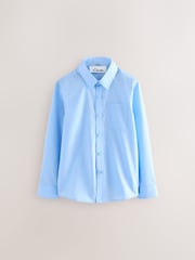 Clarks Blue Boys Long Sleeve School Shirts 3 Pack - Image 2 of 5