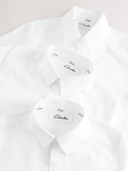 Weiß - Clarks Boys Short Sleeve School Shirts 3 Pack - Bild 6 von 7