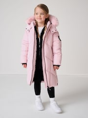 Pink - Clarks Girls Shower Resistant Longline Padded Coat - Bild 1 von 20