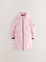 Pink - Clarks Girls Shower Resistant Longline Padded Coat - Bild 10 von 20