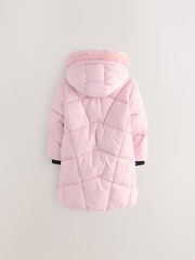 Pink - Clarks Girls Shower Resistant Longline Padded Coat - Bild 11 von 20