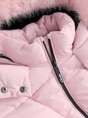 Pink - Clarks Girls Shower Resistant Longline Padded Coat - Bild 13 von 20