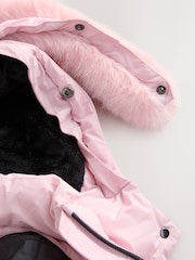 Pink - Clarks Girls Shower Resistant Longline Padded Coat - Bild 18 von 20