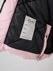 Pink - Clarks Girls Shower Resistant Longline Padded Coat - Bild 19 von 20