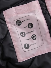 Clarks Pink Girls Shower Resistant Longline Padded Coat - Image 24 of 28