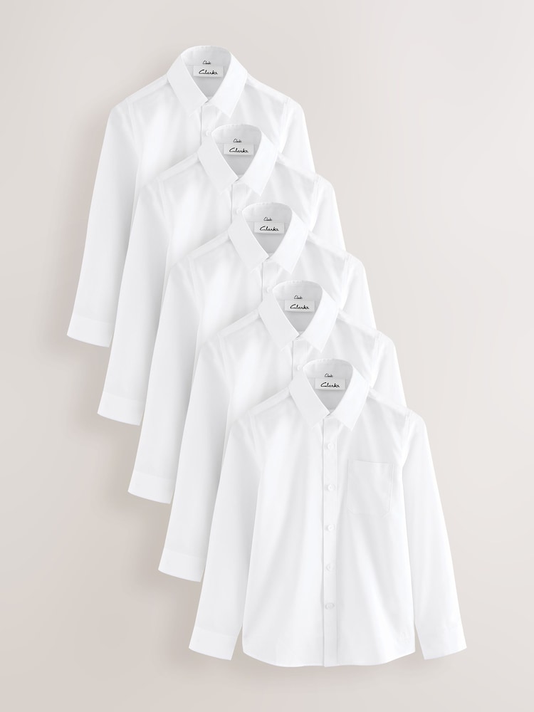 Clarks Boys Long Sleeve School Shirts 5 Pack - Slika 1 iz 6 Clarks Boys Long Sleeve School Shirts 5 Pack - Slika 1 iz 6
