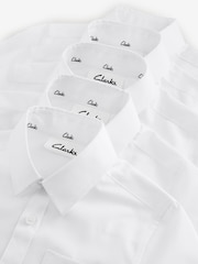 Clarks White Boys Long Sleeve School Shirts 5 Pack - Image 9 of 10