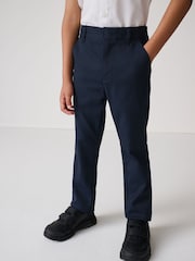 Clarks Navy Slim Fit Boys Fastening School Trousers - Image 1 of 12