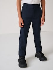 Clarks Navy Slim Fit Boys Fastening School Trousers - Image 3 of 12