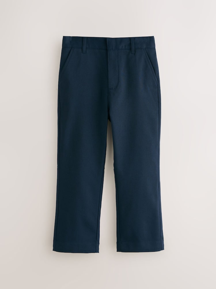 Clarks Navy Regular Fit Plus Boys Waist School Trousers - Image 1 of 6
