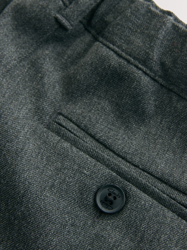 Clarks Grey Regular Fit Plus Boys Waist School Trousers - Image 7 of 7