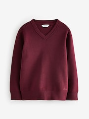 Clarks Burgundy Red Unisex Knitted School Jumper - Image 1 of 4