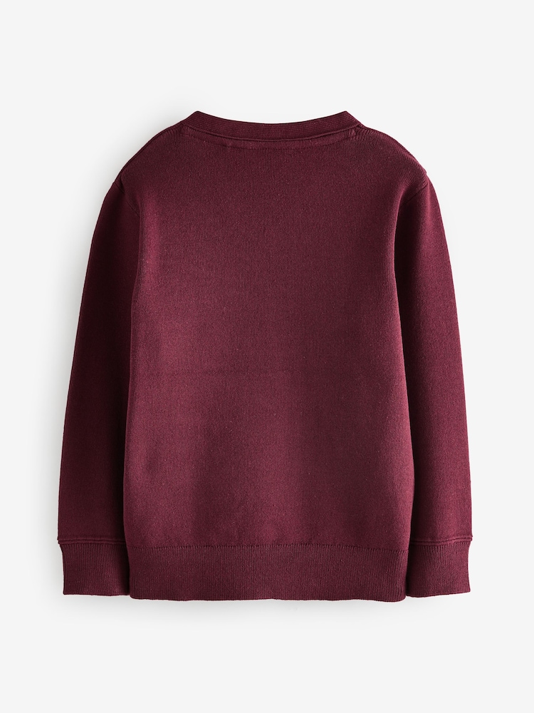Rojo burdeos - Clarks Unisex Knitted School Jumper - Imagen 2 de 4 Rojo burdeos - Clarks Unisex Knitted School Jumper - Imagen 2 de 4