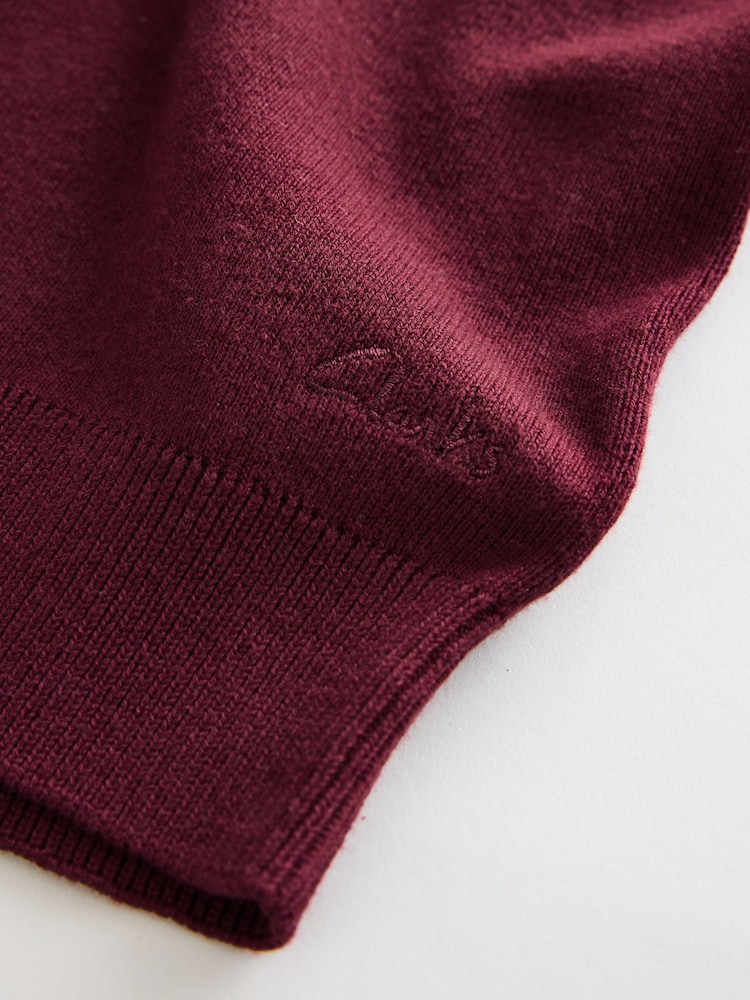 Rojo burdeos - Clarks Unisex Knitted School Jumper - Imagen 4 de 4 Rojo burdeos - Clarks Unisex Knitted School Jumper - Imagen 4 de 4