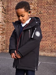 Clarks Black Boys Shower Resistant Padded Tech Coat - Image 4 of 22
