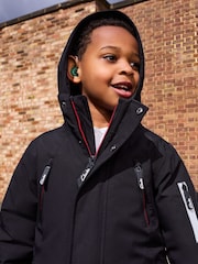 Clarks Black Boys Shower Resistant Padded Tech Coat - Image 7 of 22