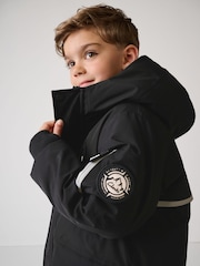 Clarks Black Boys Shower Resistant Padded Tech Coat - Image 8 of 22