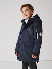 Clarks Navy Boys Shower Resistant Padded Tech Coat - Image 1 of 16