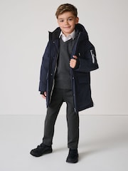Clarks Navy Boys Shower Resistant Padded Tech Coat - Image 2 of 16