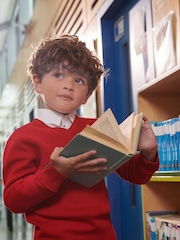 Clarks Red Unisex Knitted School Jumper - Image 3 of 10