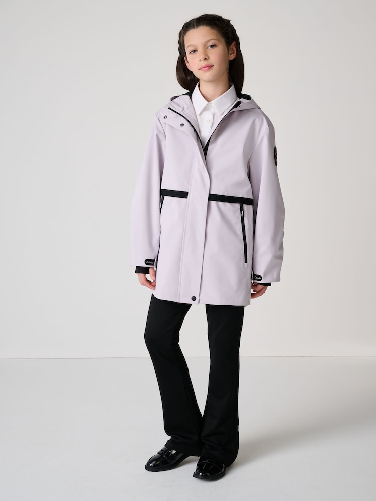 Clarks Lilac Purple Girls Shower Resistant Lightweight Tech Coat - Image 1 of 10 Clarks Lilac Purple Girls Shower Resistant Lightweight Tech Coat - Image 1 of 10