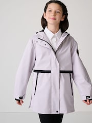 Clarks Lilac Purple Girls Shower Resistant Lightweight Tech Coat - Image 4 of 10