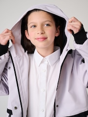 Clarks Lilac Purple Girls Shower Resistant Lightweight Tech Coat - Image 5 of 10