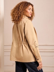 Love & Roses Neutral Cotton Embroidered Utility Jacket - Image 5 of 5