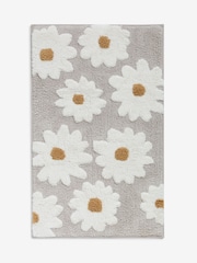 Natural Grey Daisy 100% Cotton Bath Mat - Image 3 of 4