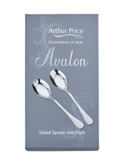 Arthur Price Stainless Steel Avalon Salad Serving Spoon & Fork - Image 3 of 5